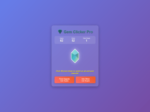 Gem Clicker Pro Oyunu